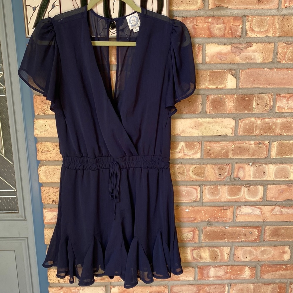 Blue Rain Navy Romper